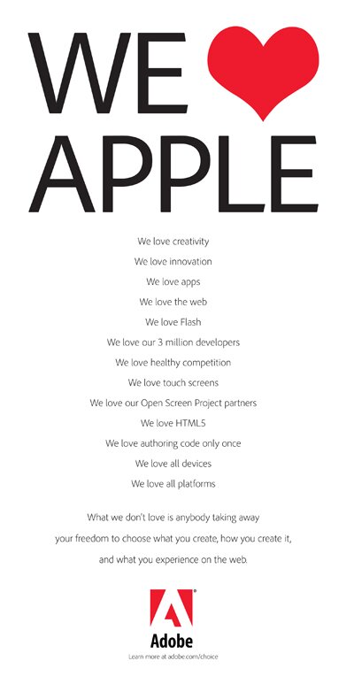 Adobe : We Love Apple